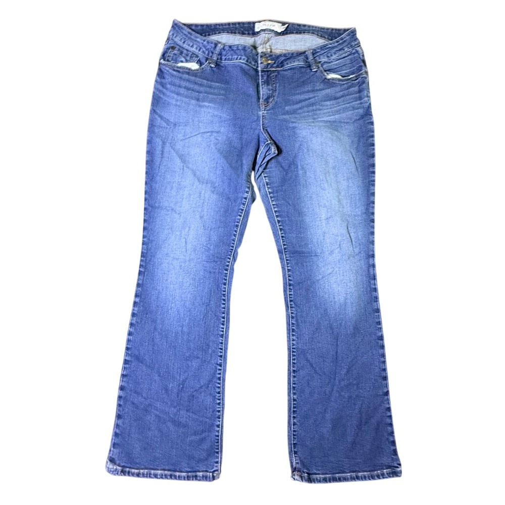 Torrid Womens Jeans Size 16 Flare Bootcut Blue Denim Embellished Pockets